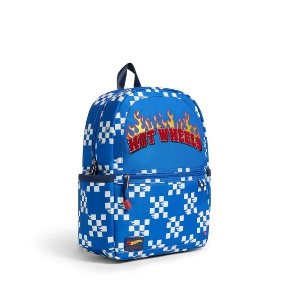 STATE Bags Kane Hot Wheels Check Blue and White Kids Backpack - Picture 4 of 10